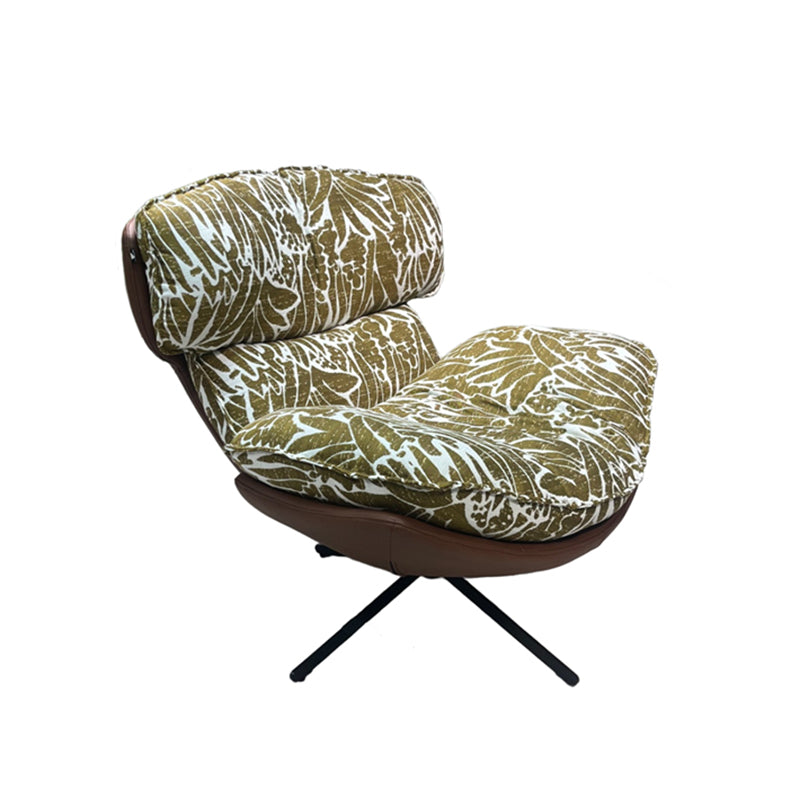 Traditional Rustic Detachable Design Accent Chair - Sturdy 360° Silent Rotation Leisure Chair For Living Room & Bedroom Lumendat