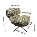 Traditional Rustic Detachable Design Accent Chair - Sturdy 360° Silent Rotation Leisure Chair For Living Room & Bedroom Lumendat