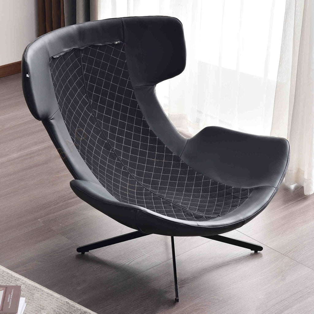 Traditional Rustic Detachable Design Accent Chair - Sturdy 360° Silent Rotation Leisure Chair For Living Room & Bedroom Lumendat