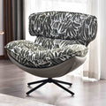 Traditional Rustic Detachable Design Accent Chair - Sturdy 360° Silent Rotation Leisure Chair For Living Room & Bedroom Lumendat