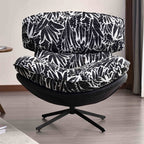 Traditional Rustic Detachable Design Accent Chair - Sturdy 360° Silent Rotation Leisure Chair For Living Room & Bedroom Lumendat