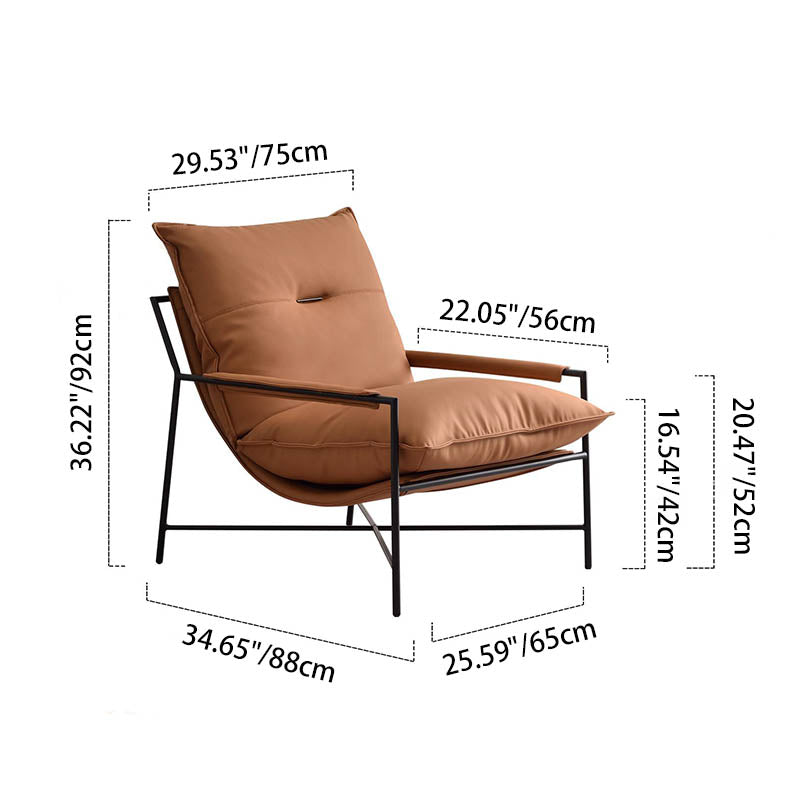 Edgy Industrial-Style Accent Chair - Multi-Scene Adaptable Backrest Armrest Chair For Living Room & Bedroom Lumendat