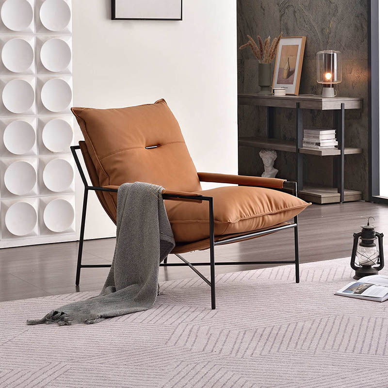 Edgy Industrial-Style Accent Chair - Multi-Scene Adaptable Backrest Armrest Chair For Living Room & Bedroom Lumendat
