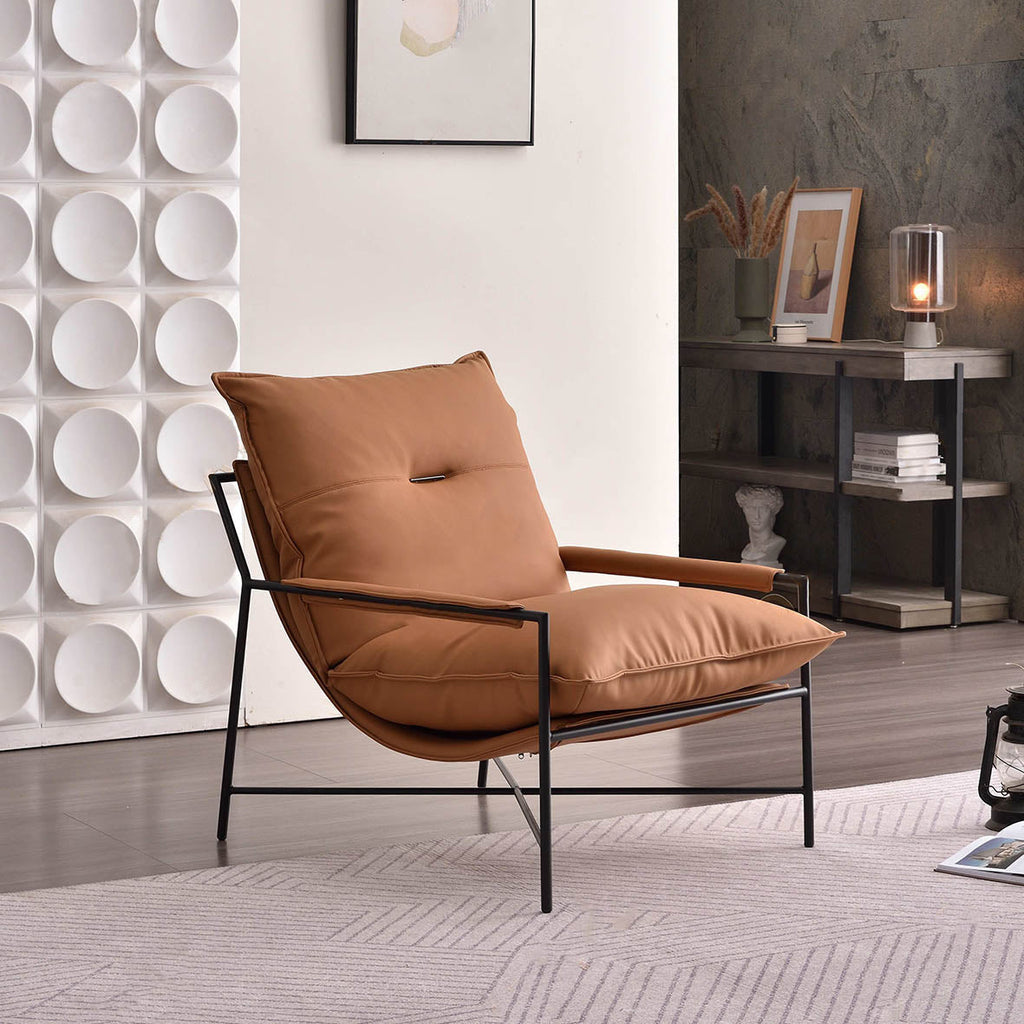 Edgy Industrial-Style Accent Chair - Multi-Scene Adaptable Backrest Armrest Chair For Living Room & Bedroom Lumendat