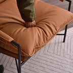 Edgy Industrial-Style Accent Chair - Multi-Scene Adaptable Backrest Armrest Chair For Living Room & Bedroom Lumendat