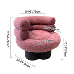 Nordic Aesthetic Swivel Sofa Chair - Cloud-Like Teddy Fleece Upholstery Accent Chair For Living Room & Bedroom Lumendat