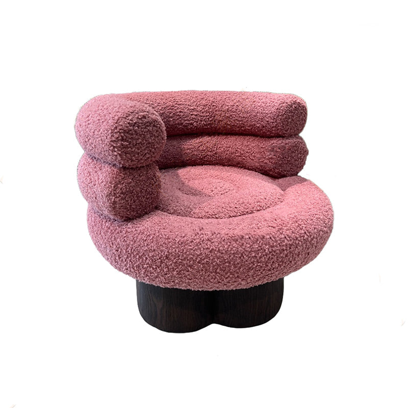 Nordic Aesthetic Swivel Sofa Chair - Cloud-Like Teddy Fleece Upholstery Accent Chair For Living Room & Bedroom Lumendat