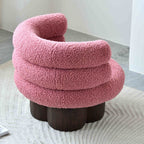 Nordic Aesthetic Swivel Sofa Chair - Cloud-Like Teddy Fleece Upholstery Accent Chair For Living Room & Bedroom Lumendat