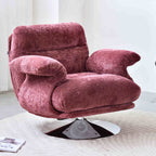 Luxury Premium Swivel Chair - Stable Curved Panel Frame Accent Chair For Living Room & Bedroom Lumendat