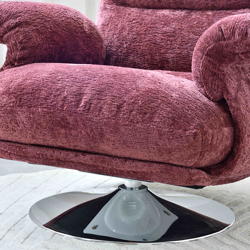 Luxury Premium Swivel Chair - Stable Curved Panel Frame Accent Chair For Living Room & Bedroom Lumendat