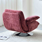 Luxury Premium Swivel Chair - Stable Curved Panel Frame Accent Chair For Living Room & Bedroom Lumendat