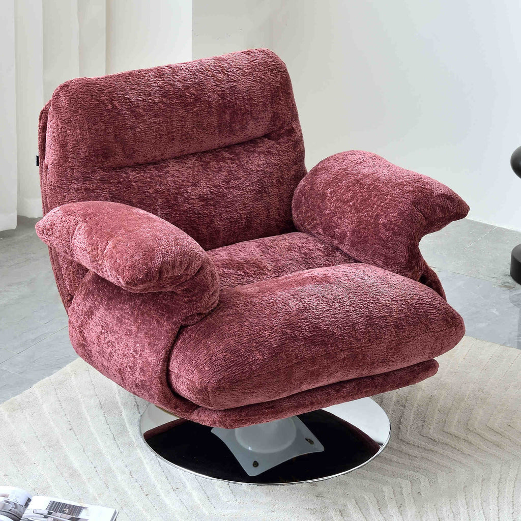 Luxury Premium Swivel Chair - Stable Curved Panel Frame Accent Chair For Living Room & Bedroom Lumendat