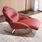 Nostalgic Vintage Recliner - Curved Design Stain & Wear-Resistant Upholstery Rocking Chair For Living Room Lumendat