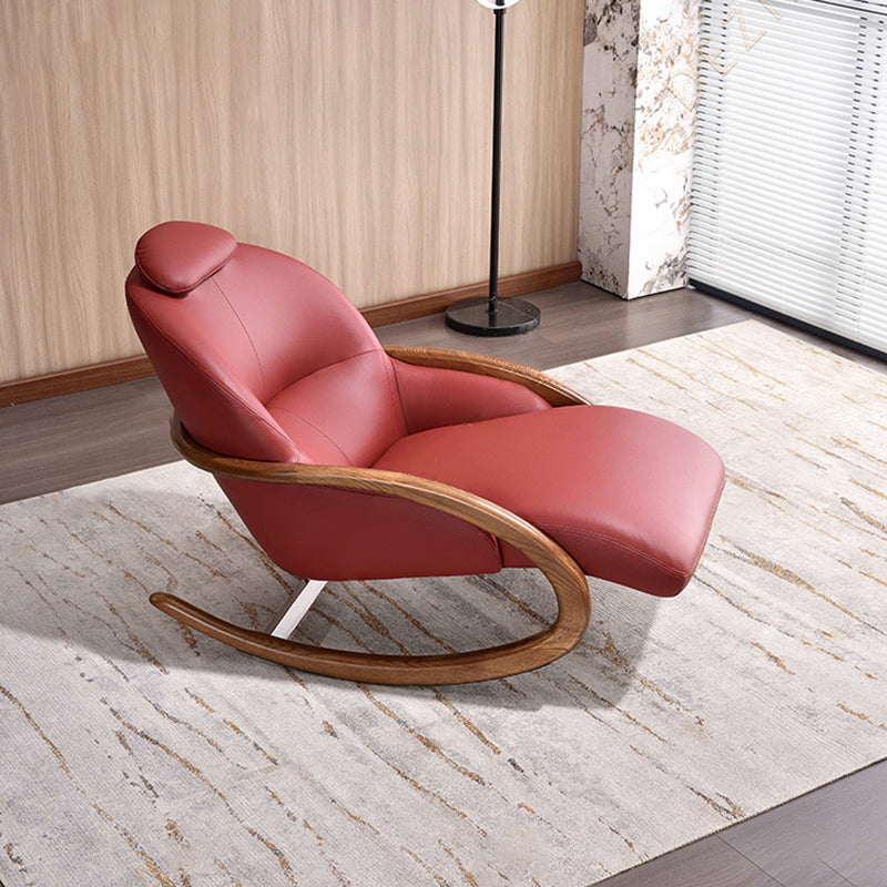 Nostalgic Vintage Recliner - Curved Design Stain & Wear-Resistant Upholstery Rocking Chair For Living Room Lumendat