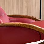 Nostalgic Vintage Recliner - Curved Design Stain & Wear-Resistant Upholstery Rocking Chair For Living Room Lumendat