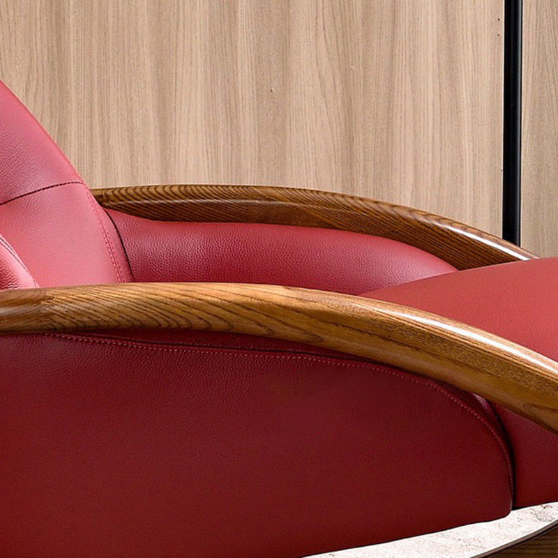 Nostalgic Vintage Recliner - Curved Design Stain & Wear-Resistant Upholstery Rocking Chair For Living Room Lumendat