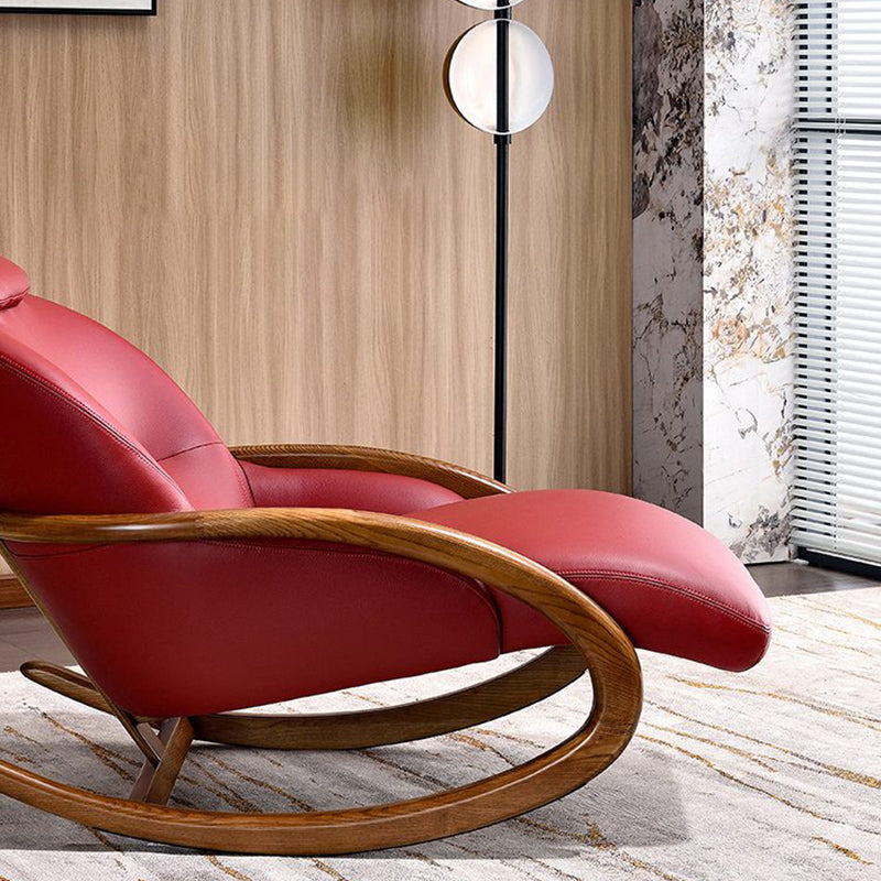 Nostalgic Vintage Recliner - Curved Design Stain & Wear-Resistant Upholstery Rocking Chair For Living Room Lumendat