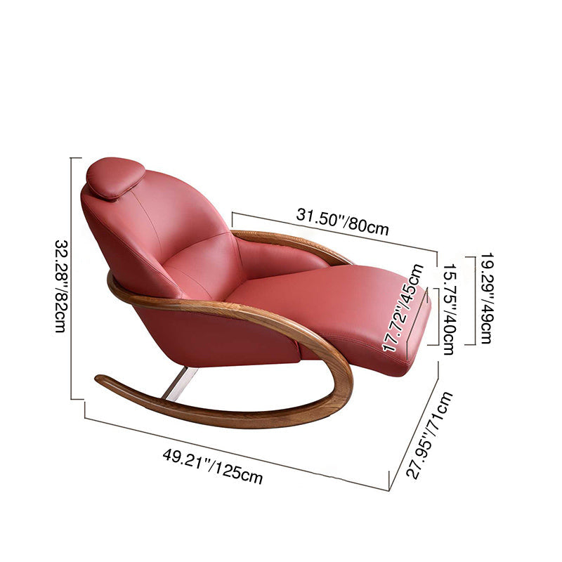 Nostalgic Vintage Recliner - Curved Design Stain & Wear-Resistant Upholstery Rocking Chair For Living Room Lumendat