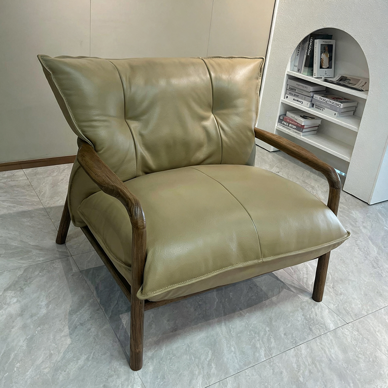 Modern Minimalist Sofa Chair - Ergonomic Design Backrest Armrest Accent Chair For Bedroom Lumendat