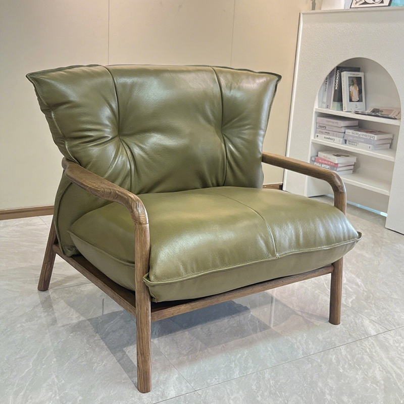 Modern Minimalist Sofa Chair - Ergonomic Design Backrest Armrest Accent Chair For Bedroom Lumendat