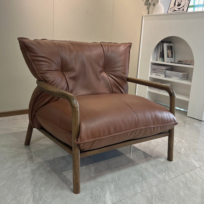 Modern Minimalist Sofa Chair - Ergonomic Design Backrest Armrest Accent Chair For Bedroom Lumendat