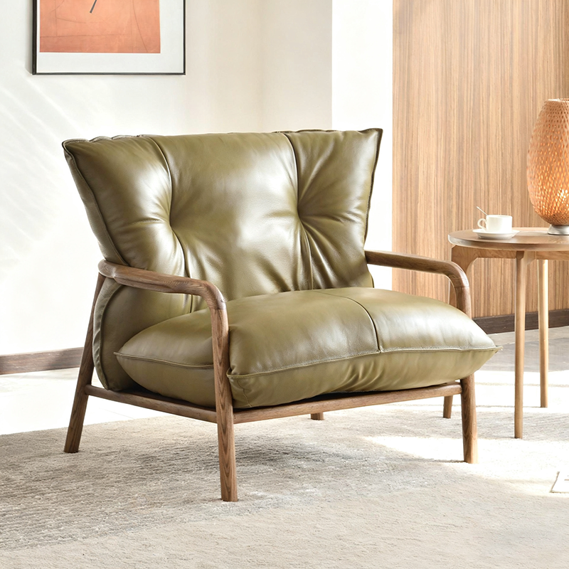 Modern Minimalist Sofa Chair - Ergonomic Design Backrest Armrest Accent Chair For Bedroom Lumendat