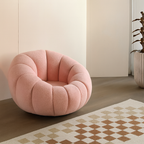 Nordic-Style Swivel Pumpkin Accent Chair - Skin-Friendly Lambswool & Soft Sitting Sofa Chair For Living Room Lumendat