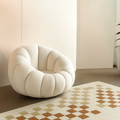 Nordic-Style Swivel Pumpkin Accent Chair - Skin-Friendly Lambswool & Soft Sitting Sofa Chair For Living Room Lumendat
