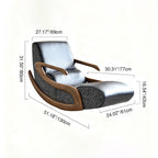 Timeless Retro Lounge Chair - Sturdy Genuine Leather Backrest Armrest For Bedroom Lumendat