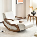 Timeless Retro Lounge Chair - Sturdy Genuine Leather Backrest Armrest For Bedroom Lumendat