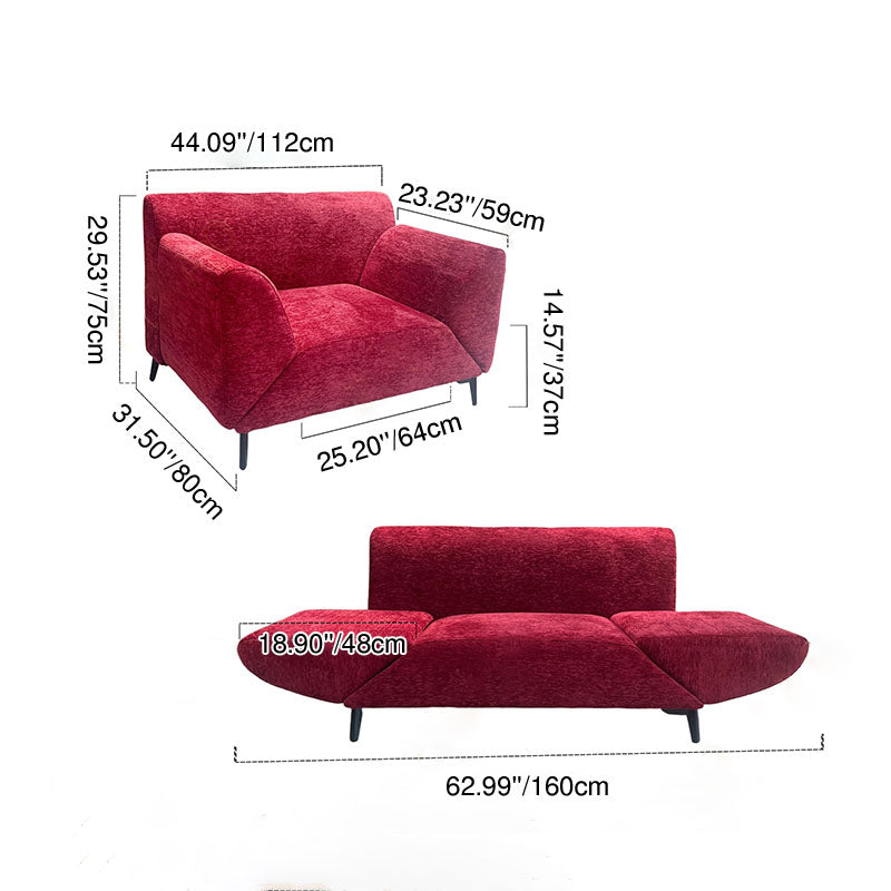 Comfortable Convertible Sofa - 1/3-Seater Ergonomic Segmented Design Sofa For Living Room Lumendat