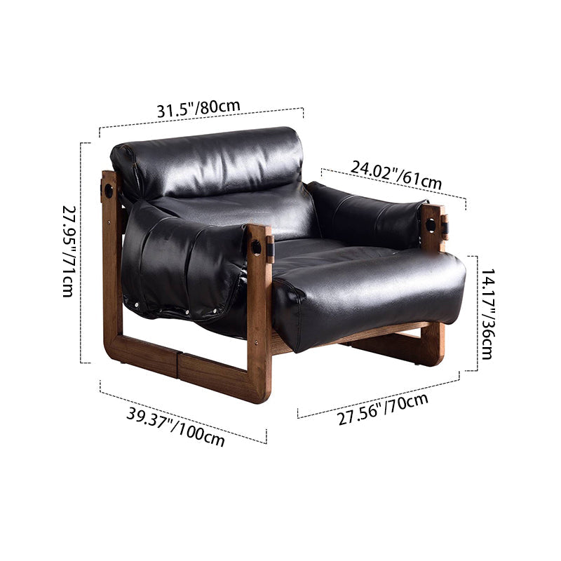 Traditional Vintage Accent Chair - Ash Or Oak Wood Frame Plush Cushion Armchair For Living Room Lumendat