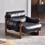 Traditional Vintage Accent Chair - Ash Or Oak Wood Frame Plush Cushion Armchair For Living Room Lumendat