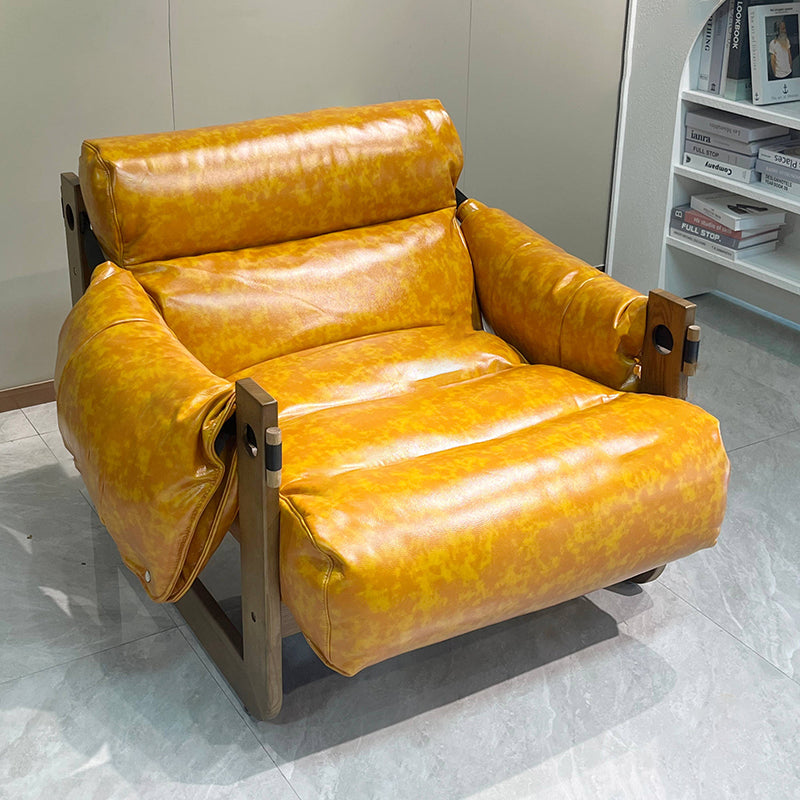 Traditional Vintage Accent Chair - Ash Or Oak Wood Frame Plush Cushion Armchair For Living Room Lumendat
