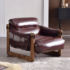 Traditional Vintage Accent Chair - Ash Or Oak Wood Frame Plush Cushion Armchair For Living Room Lumendat