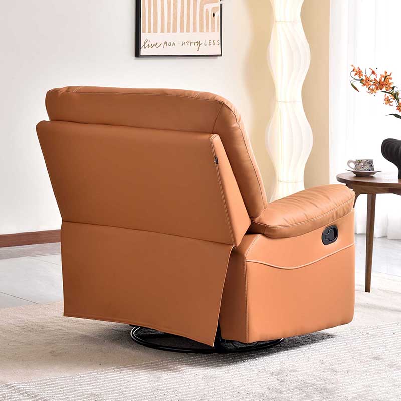 Contemporary Multi-Functional Swivel Armchair - Eco Leather Recliner Accent Chair For Living Room Lumendat