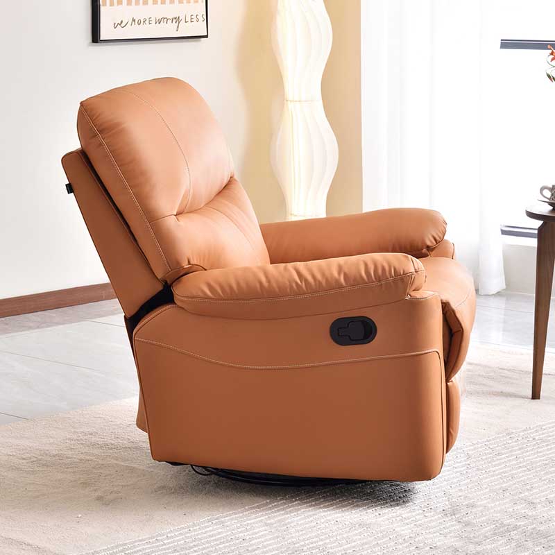 Contemporary Multi-Functional Swivel Armchair - Eco Leather Recliner Accent Chair For Living Room Lumendat