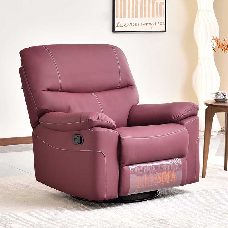 Contemporary Multi-Functional Swivel Armchair - Eco Leather Recliner Accent Chair For Living Room Lumendat