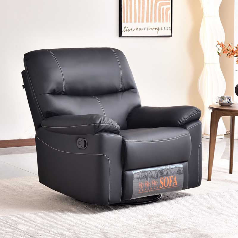 Contemporary Multi-Functional Swivel Armchair - Eco Leather Recliner Accent Chair For Living Room Lumendat