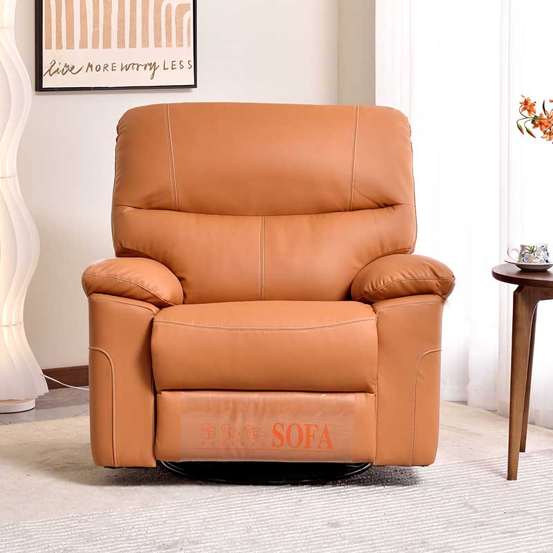 Contemporary Multi-Functional Swivel Armchair - Eco Leather Recliner Accent Chair For Living Room Lumendat