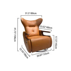 Contemporary Multi-Functional Swivel Recliner Chair - Eco Leather With Oak Armrests For Living Room Lumendat