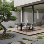 Contemporary Industrial Outdoor Coffee Table - Sleek Rectangular Durable Metal Dining Table For Patio & Backyard Lumendat