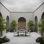 Contemporary Industrial Outdoor Coffee Table - Sleek Rectangular Durable Metal Dining Table For Patio & Backyard Lumendat