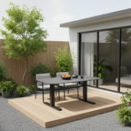 Contemporary Industrial Outdoor Coffee Table - Sleek Rectangular Durable Metal Dining Table For Patio & Backyard Lumendat