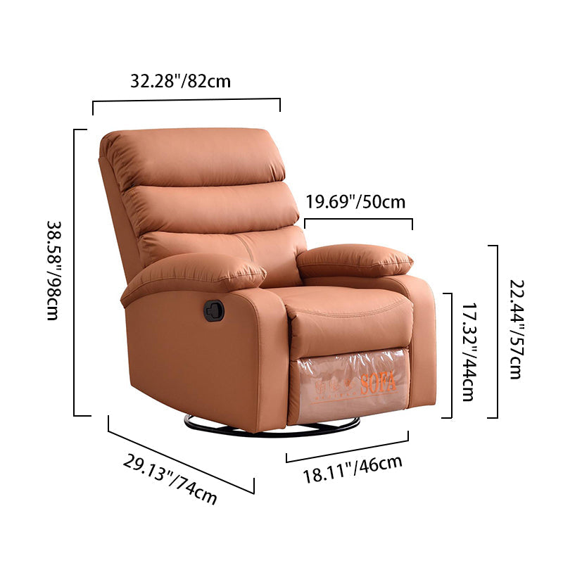 Modern Comfort Cat-Claw Leather Swivel Recliner Chair - Multi-Functional Lounge Accent Chair For Living Room Lumendat