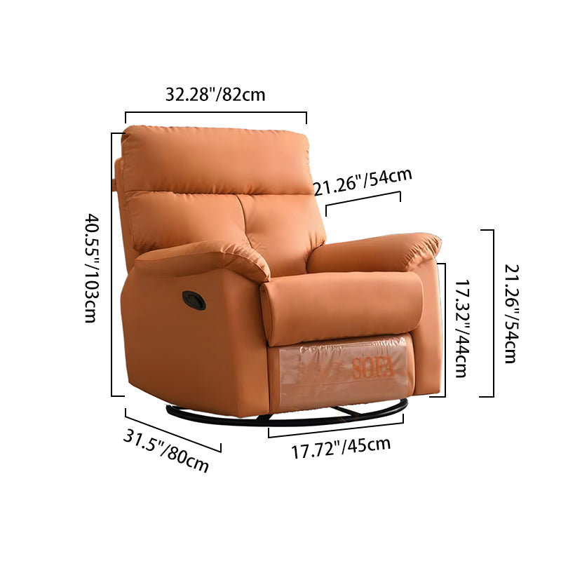 Contemporary Nordic R Rocking & Swivel Recliner Chair - Multi-Angle Adjustable Lounge Chair For Living Room Lumendat