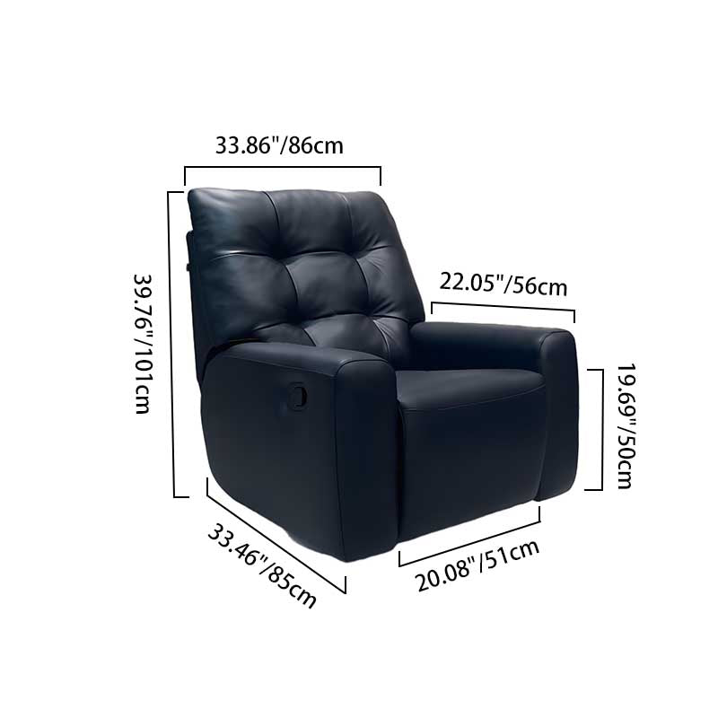 Contemporary Eco Leather Recliner Lounge Chair - 360° Swivel Manual Rocking Accent Chair For Living Room Lumendat