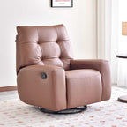 Contemporary Eco Leather Recliner Lounge Chair - 360° Swivel Manual Rocking Accent Chair For Living Room Lumendat