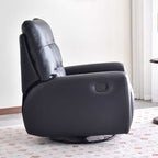 Contemporary Eco Leather Recliner Lounge Chair - 360° Swivel Manual Rocking Accent Chair For Living Room Lumendat