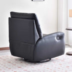 Contemporary Eco Leather Recliner Lounge Chair - 360° Swivel Manual Rocking Accent Chair For Living Room Lumendat